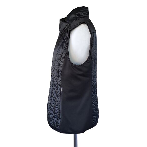 ANATOMIE Black Jocey Long Collar Puffy Vest Size Large Modern Minimalist - Picture 5 of 10